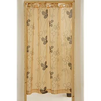 簡単間仕切り ハトメカーテン モダンフラワー