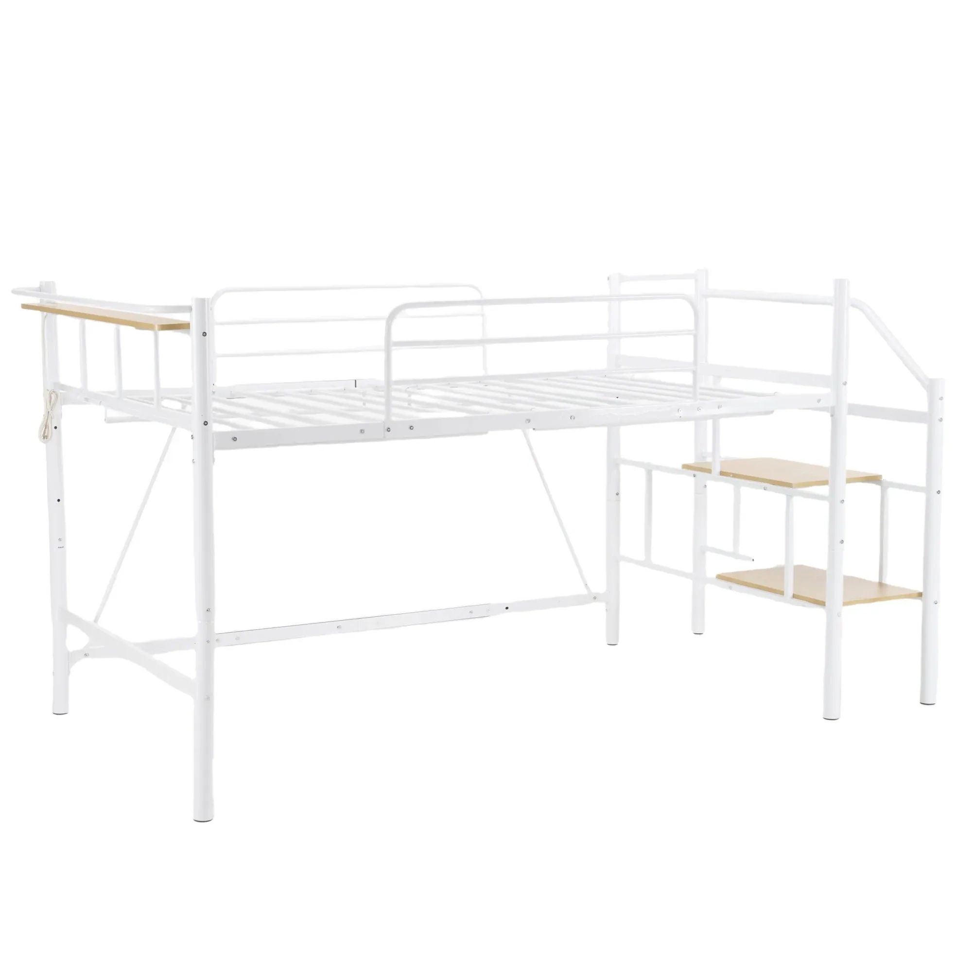 耐荷重150kg ハイベッド ロフトベッドロータイプ 高さ130cm 一人暮らし 収納 【国内発送】【パイプ床板・SDセミダブル】ロフトベッド パイプベッド セミダブル 大人 子供部屋 北欧風 送 棚