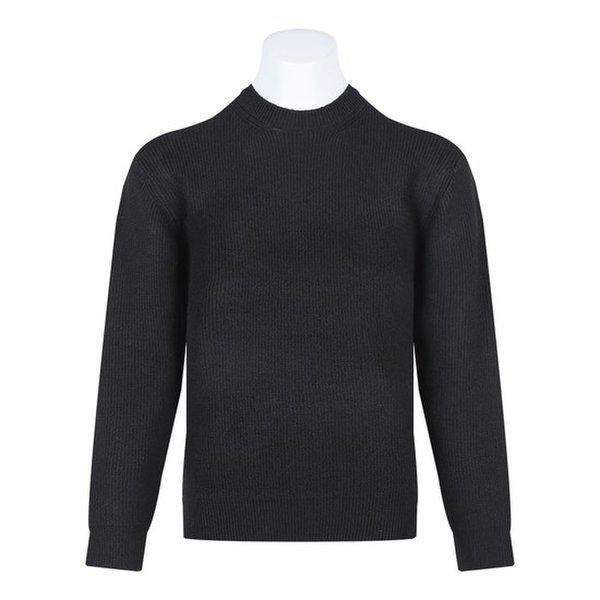 メンズ ミニマル ウール ハッチ ラウンド ニットTシャツ SG-KN-Q055-ブラック