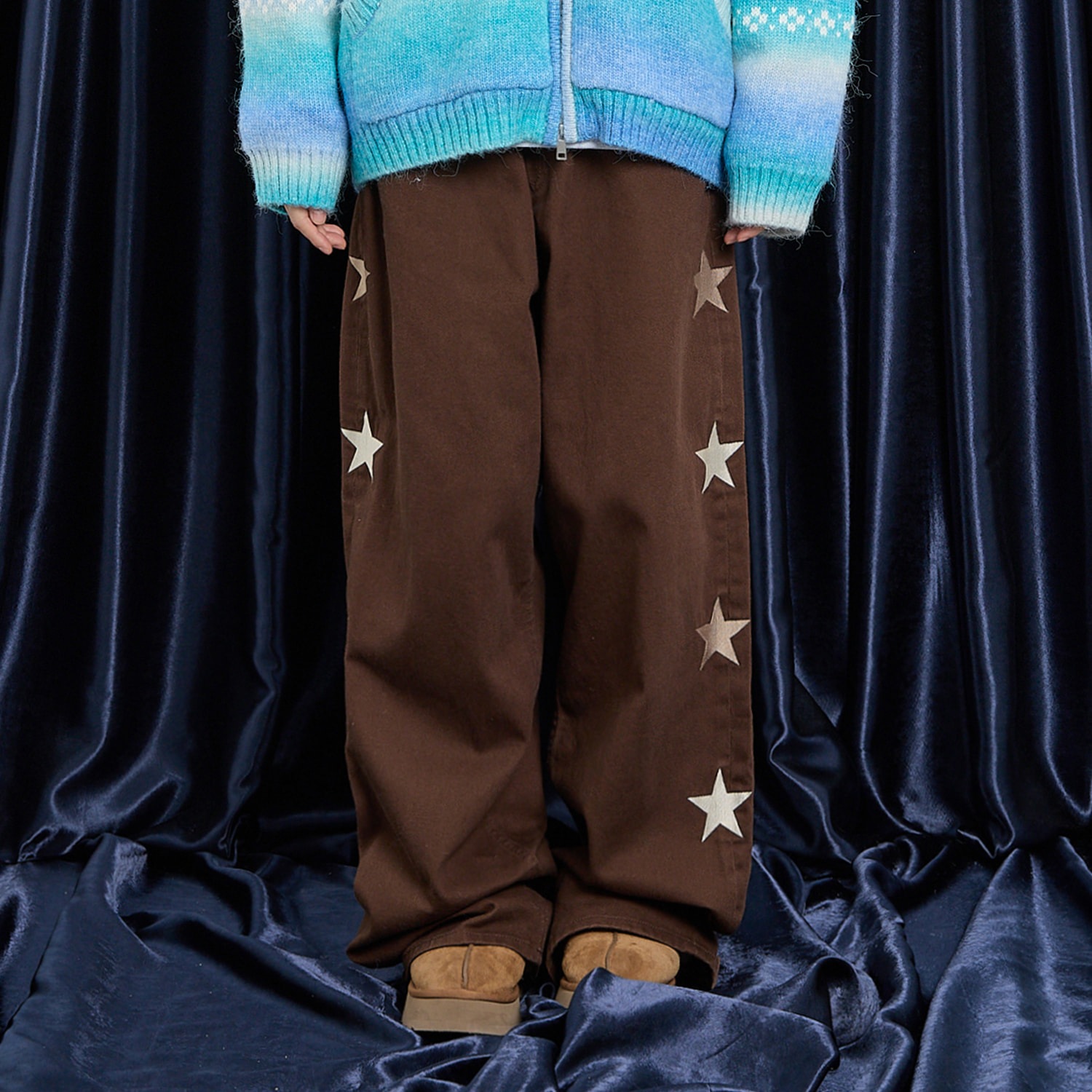 Star Cotton Pants BROWN