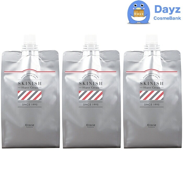 クラシエ スキニッシュ シェーブクリーム 1000g 詰め替え用　3点セット　　シェービングクリーム 濃い髭 癖髭の方に 髭剃り ヒゲソリ