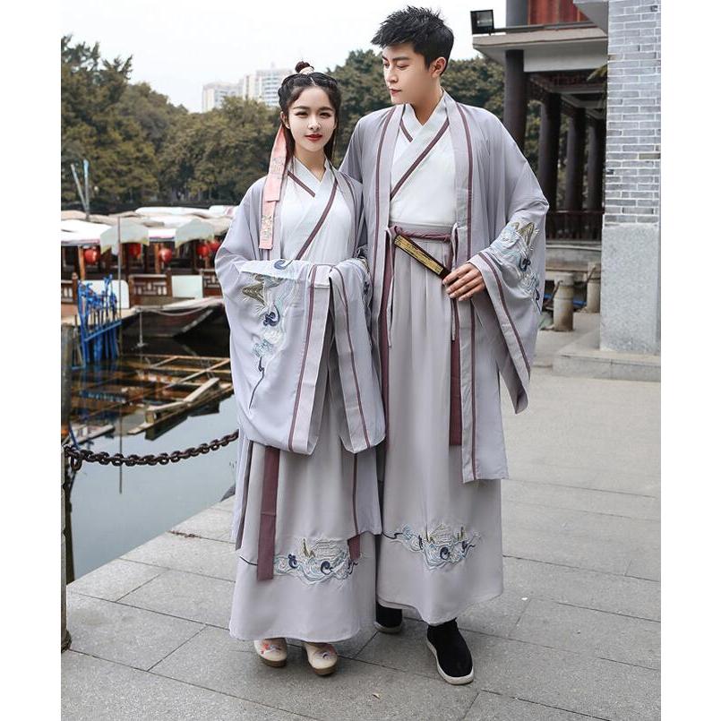 華やか中華服3点セット　メンズ　レディース漢服唐装　オリジナル男女兼用チャイナ服　中華衣装　華服　ブラウス　ロングスカート（袴）広袖羽織カバー　華流舞30%までに制限