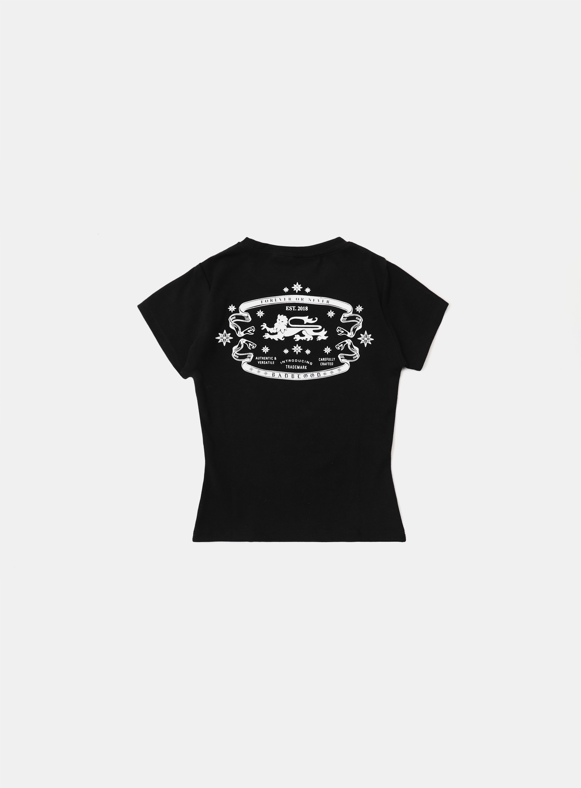【BADBLOOD】 MYSTIC LOGO JERSEY SHORT SLEEVE SLIM FIT : BLACK