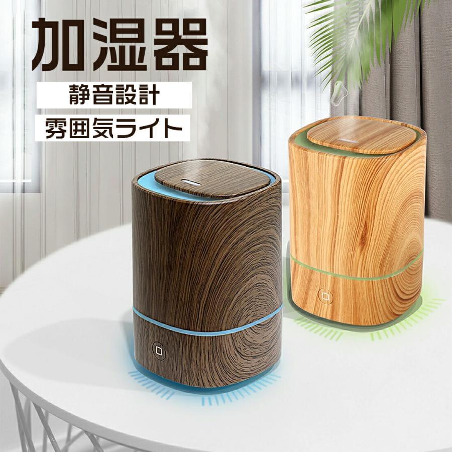 加湿器 小型 卓上 除菌 LEDライト 超音波式 静音 卓上 自動停止機能 空焚き防止 6畳対応 デスク 寝室 オフィス 車用 リビング 次亜塩素酸水対応 乾燥/花粉症対策