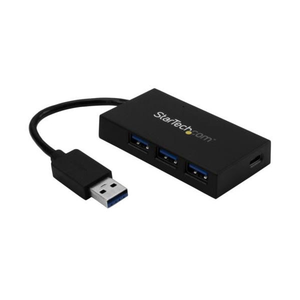 StarTech.com 4ポートUSB3.0ハブ USB-Ax3口（高速充電対応）／Cx1口 ブラック HB30A3A1CSFS1個
