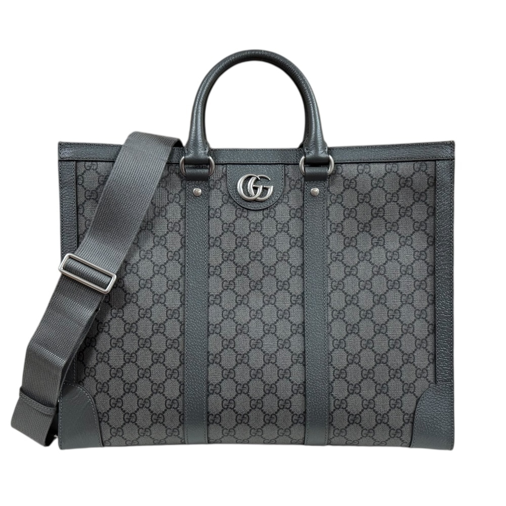 グッチ ラージトート オフィディア トートバッグ GGスプリームキャンバス 724665 グレー GUCCI 中古 美品
