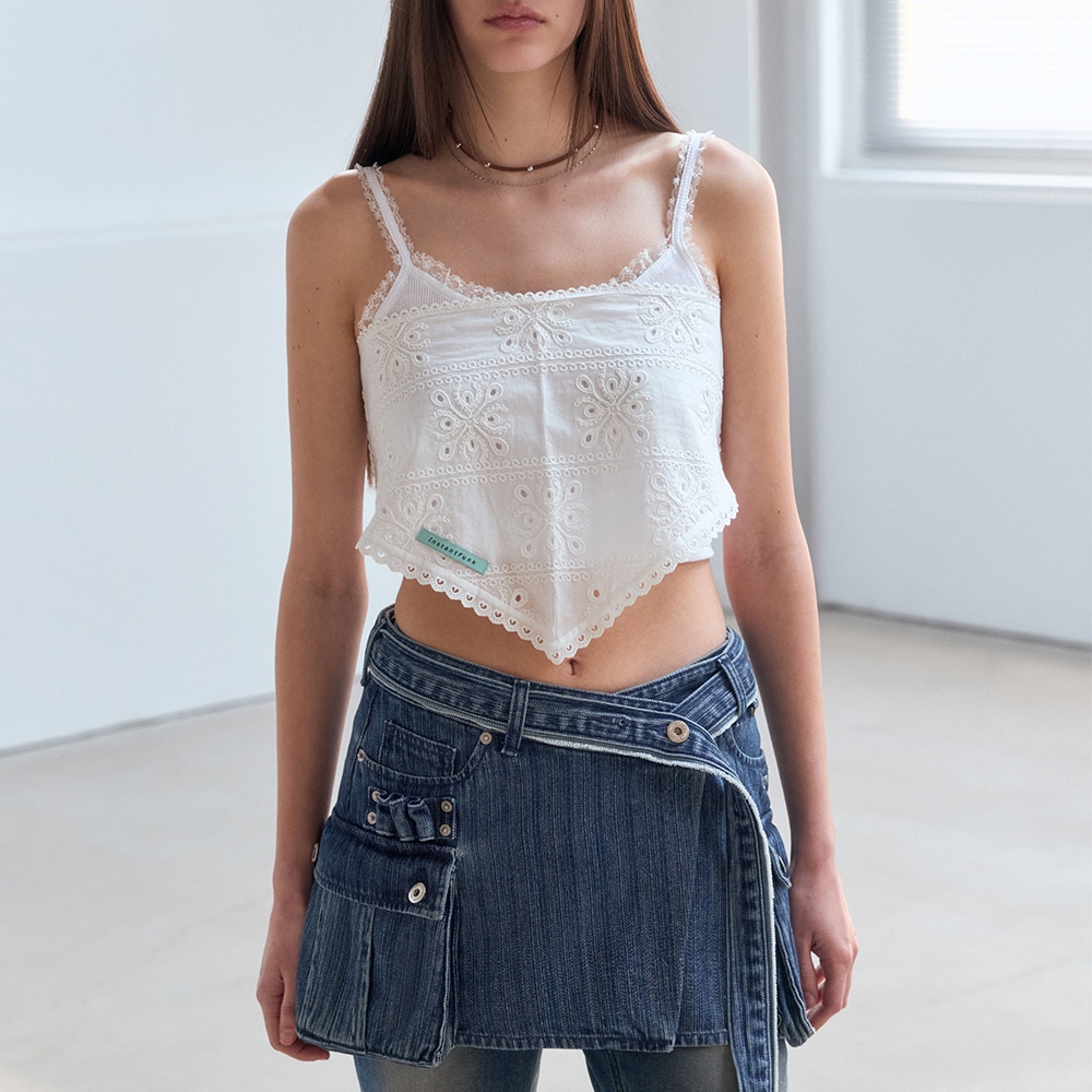 DENIM WRAP SKIRT - BLUE
