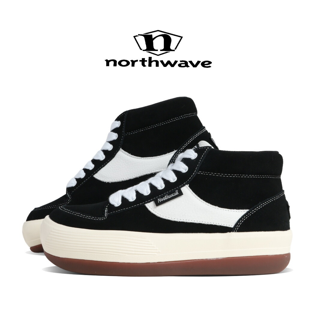 NORTHWAVE ノースウェーブ エスプレッソ チリ スエード スニーカー ESPRESSO CHILLI SUEDE 90s BLACK/WHITE ( ブラック 黒 ハイカット 厚底 メンズ N
