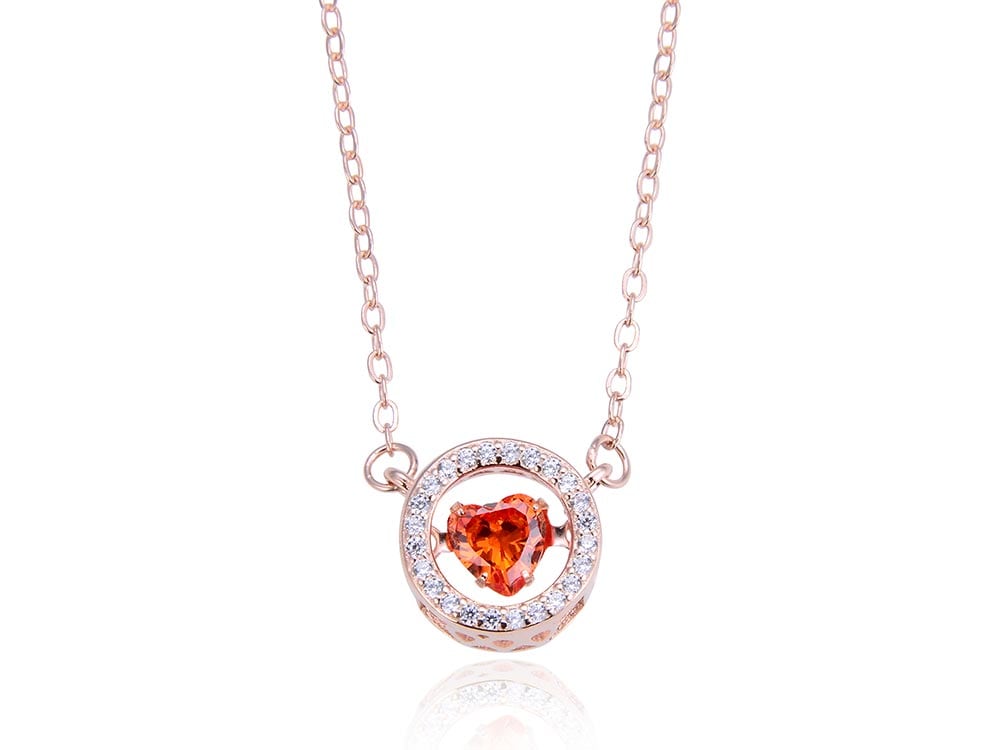ネックレス レディース 925 ペンダント 一粒 cz シンプル 金属アレルギー対応 ジュエリー アクセサリー ハート 煌 ピンクゴールド SILVER925 プレゼント ギフト カジュアル