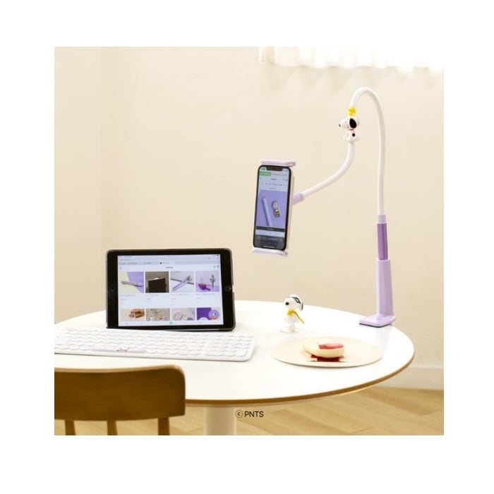 スヌーピー 携帯 スマホ ホルダー ホーム ベッド デスク スマートフォンホルダー 調整可能なフレキシブルクリップ ジャバラ スマホ 携帯 机 ベッド スタンド