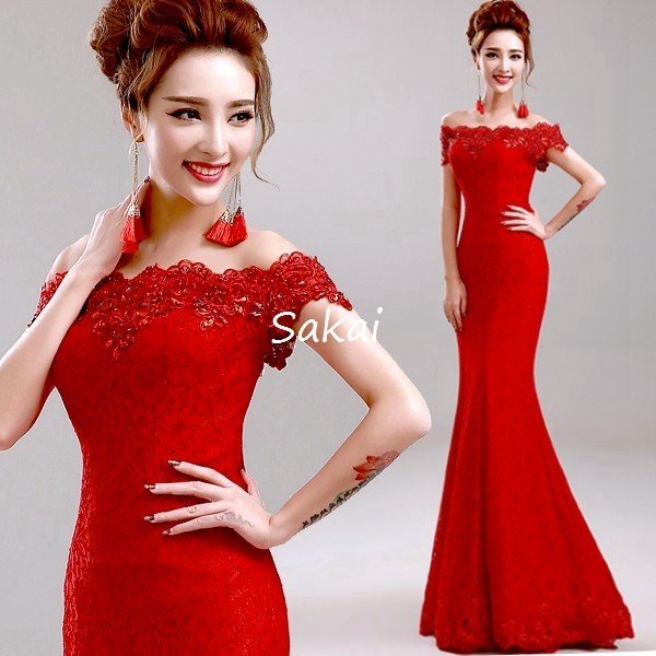 マーメイドドレス ロング カラードレス 安い カクテルドレス 演奏会 結婚式 イブニングドレス 二次