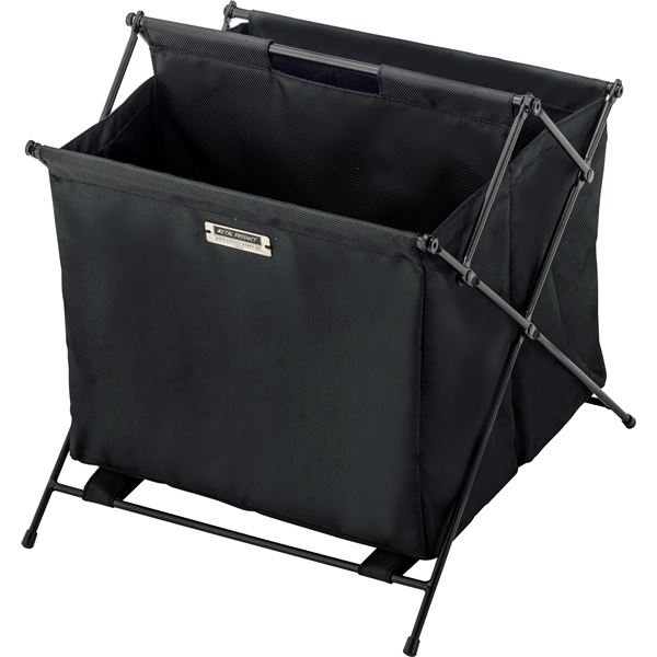 フォールディング バスケット S 約幅36.5×奥行40×高さ37.5cm ブラック スチール リビング収納 インテリア家具 完成品