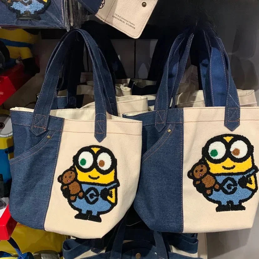 ミニオン キャンバスバッグ デニム刺繍バッグ ハンドバッグ ハンドバッグパック