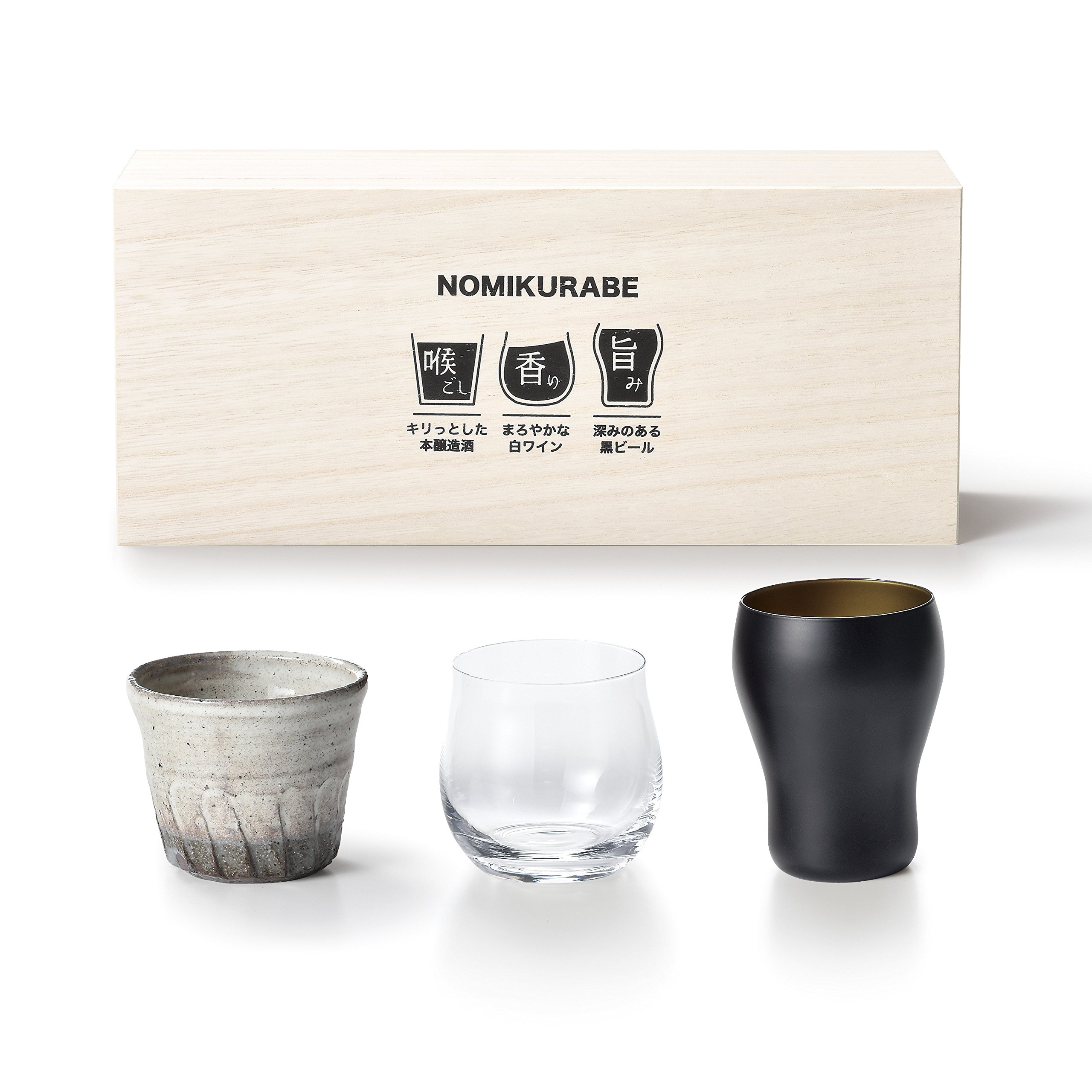 アペックスハート 飲み比べ グラスセット 香りタイプ 旨味タイプ 喉ごしタイプ 木箱入り 三種揃え ギフト プレゼント NK-1430