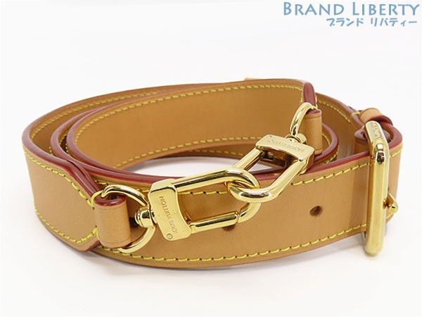 美品ルイヴィトンヌメ革調整可能ショルダーストラップナチュラルゴールドカーフレザー