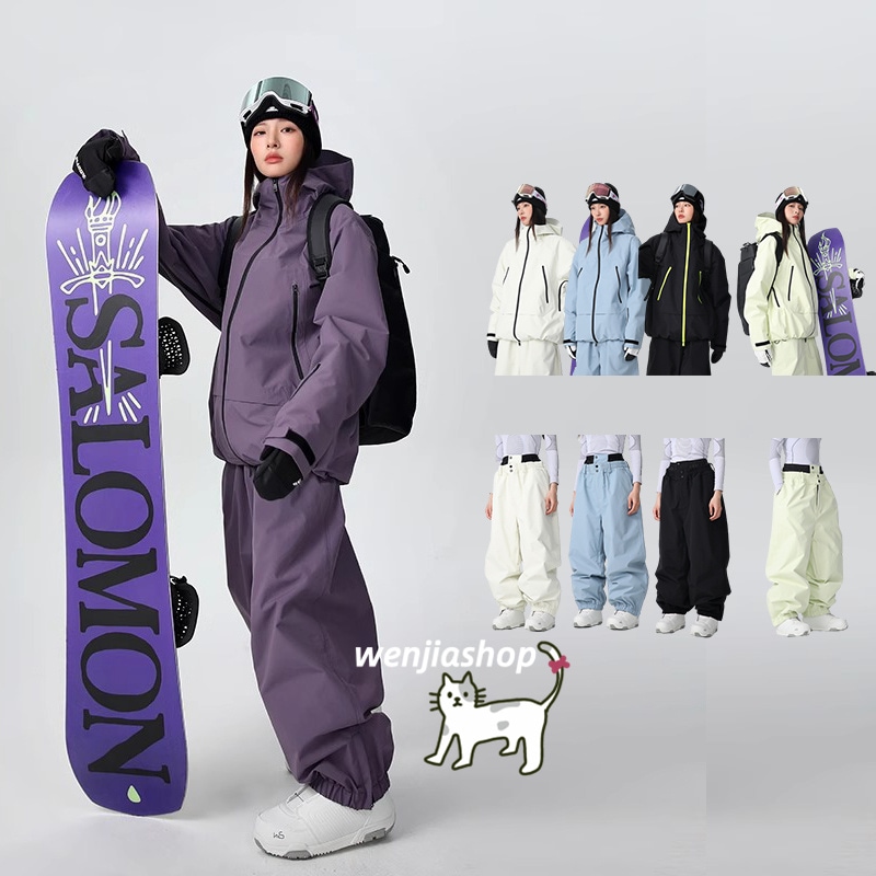 スノーボードウェア 2024 2025 上下セット メンズ レディース 無地 ゆったり アウター ジャケット パンツズボン 3Lセットアップ ウィンタースポーツ韓国風防水 スキーウェア スノボウェア