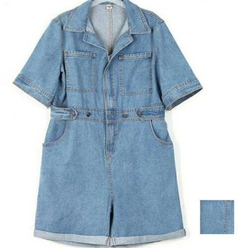 オールインワン サロペット 韓国 ファッション レディース 春 夏 カジュアル コーデ シンプル 定番 セレカジ 20代 30代 40代 2025 Vネック 半袖 デニム シャツ ポケット