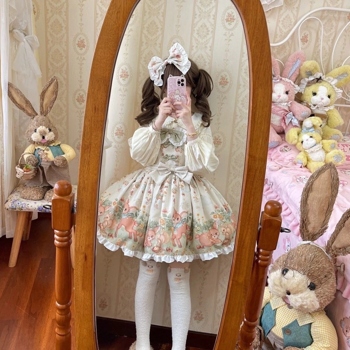 Lolita森鹿かわいい子供ストラップスカートロリータ正規版日常はお姫様スカート夏に合わせます