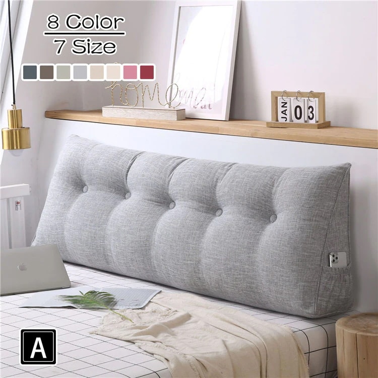 100*50*cm クッション 枕 三角 綿の麻 大きなクッション 快適 高弾性 通気性 頸椎 サポート 腰こり 肩こり 首こり解消 支える 分解洗濯できます 畳 中綿 枕元 枕許 まくら 枕カ