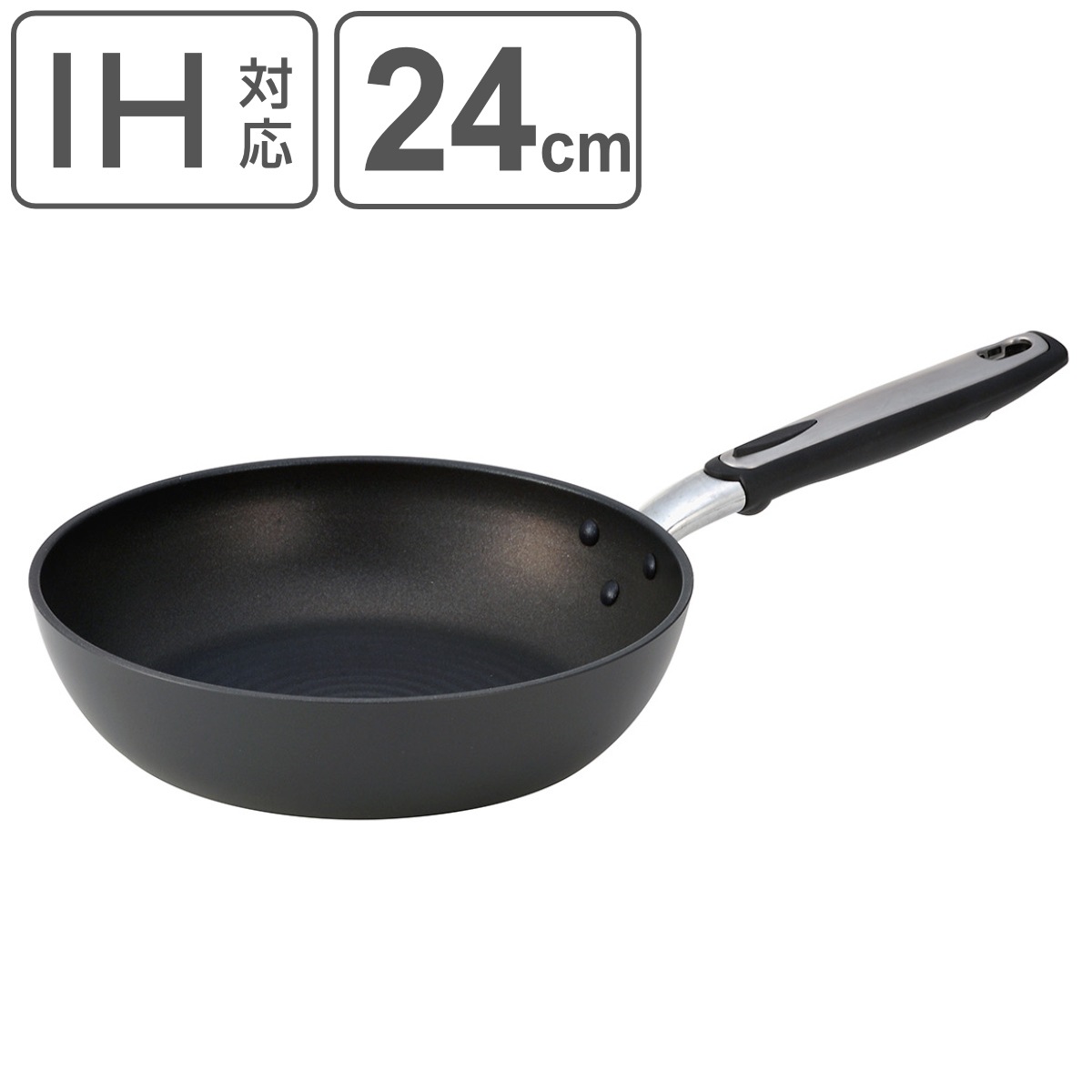 フライパン 24cm IH対応 ベルサージュ 北陸アルミ ガス火対応 炒め鍋 いため鍋 テフロン加工 軽い 日本製 24センチ テフロンプラチナ加工 ダブルウェーブ加工 アルミ製 軽量