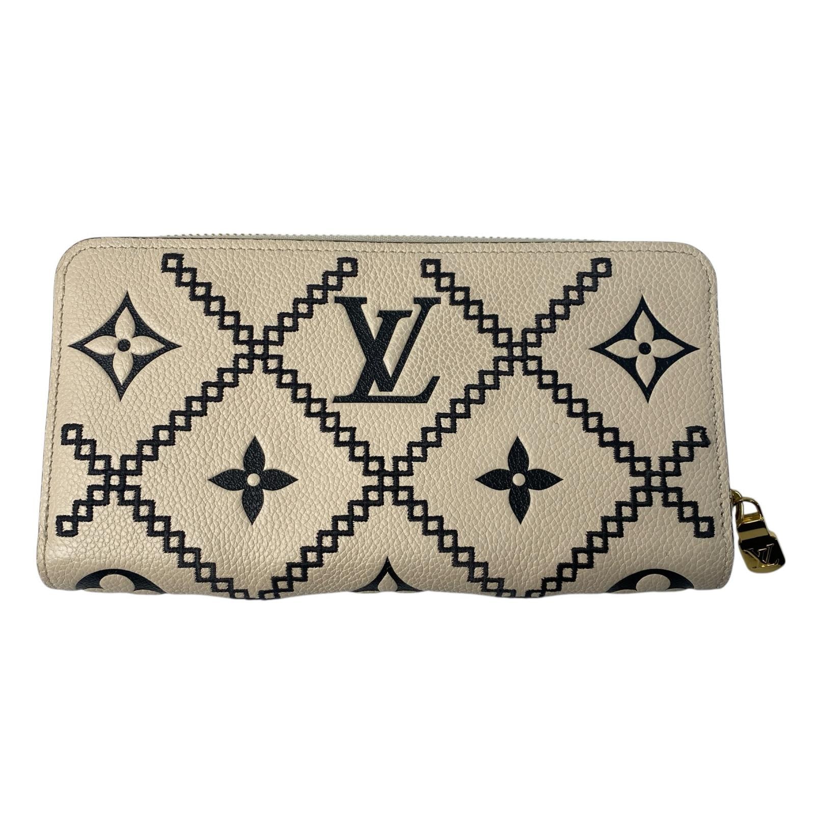 美品 ルイヴィトン LOUIS VUITTON モノグラム アンプラント ブロデリー ジッピーウォレット レディース