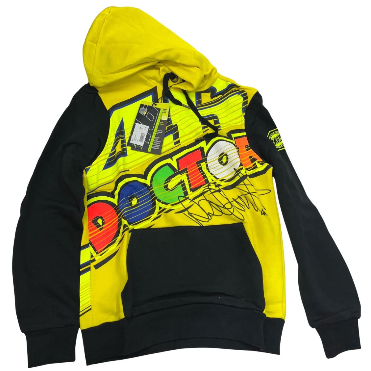 【未使用】ヴァレンティーノ ロッシ ドクターVR46フーディメンズXS長黄黒　レース色移りあり【送料無料】メール便代引き不可