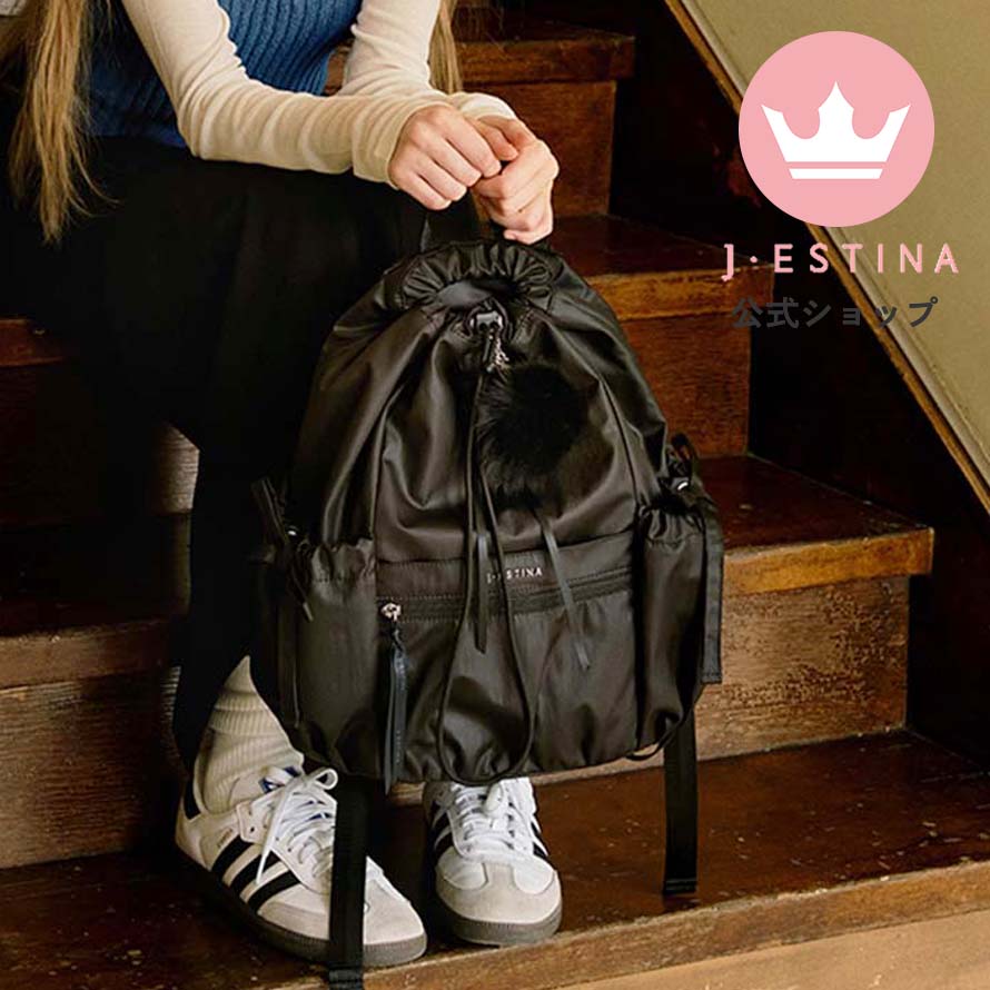 BALLO リボンドロストバックパック(BLACK) 韓国ドラマ 韓国ファッション レディース アクセサリー