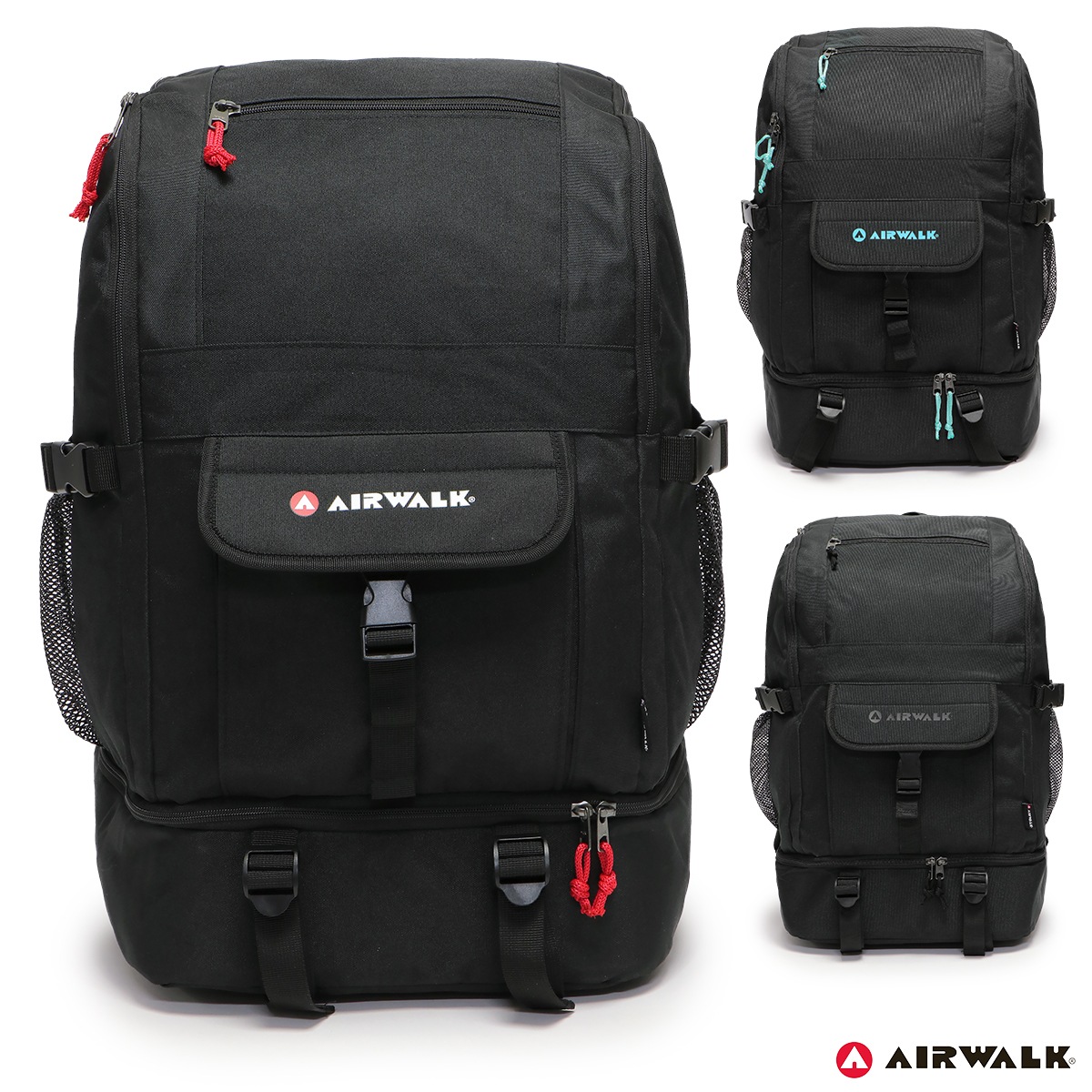 丸洗い バックパック メンズ/レディース/中学生/高校生/大学生 リュックサック ブラック AWB2409ZT