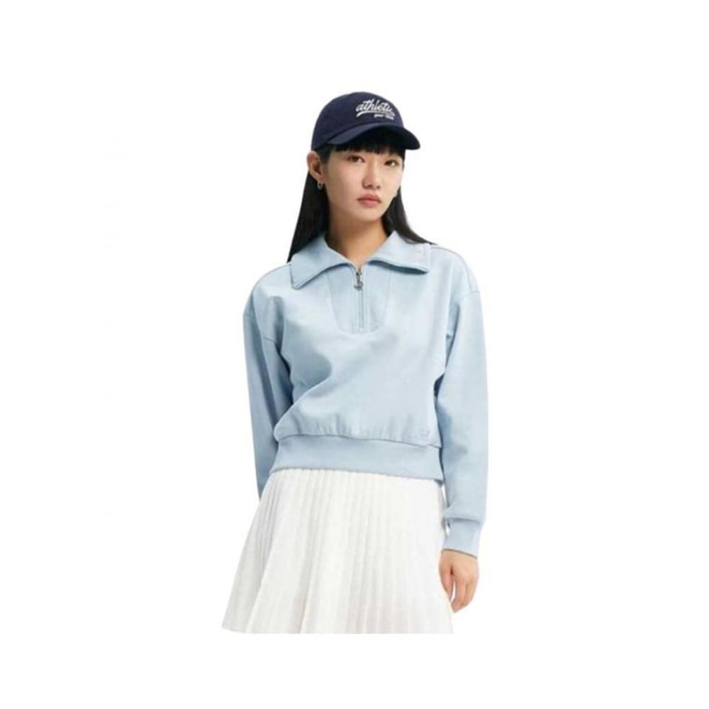 ニューバランス W シグネチャー起毛セミクロップハーフジップアップスウェットシャツ NBNCD3W812