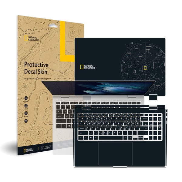 Samsung Galaxy Book プロ360 NT950 QDY ナショナルジオグラフィック 外部保護フィルム デカールスキン