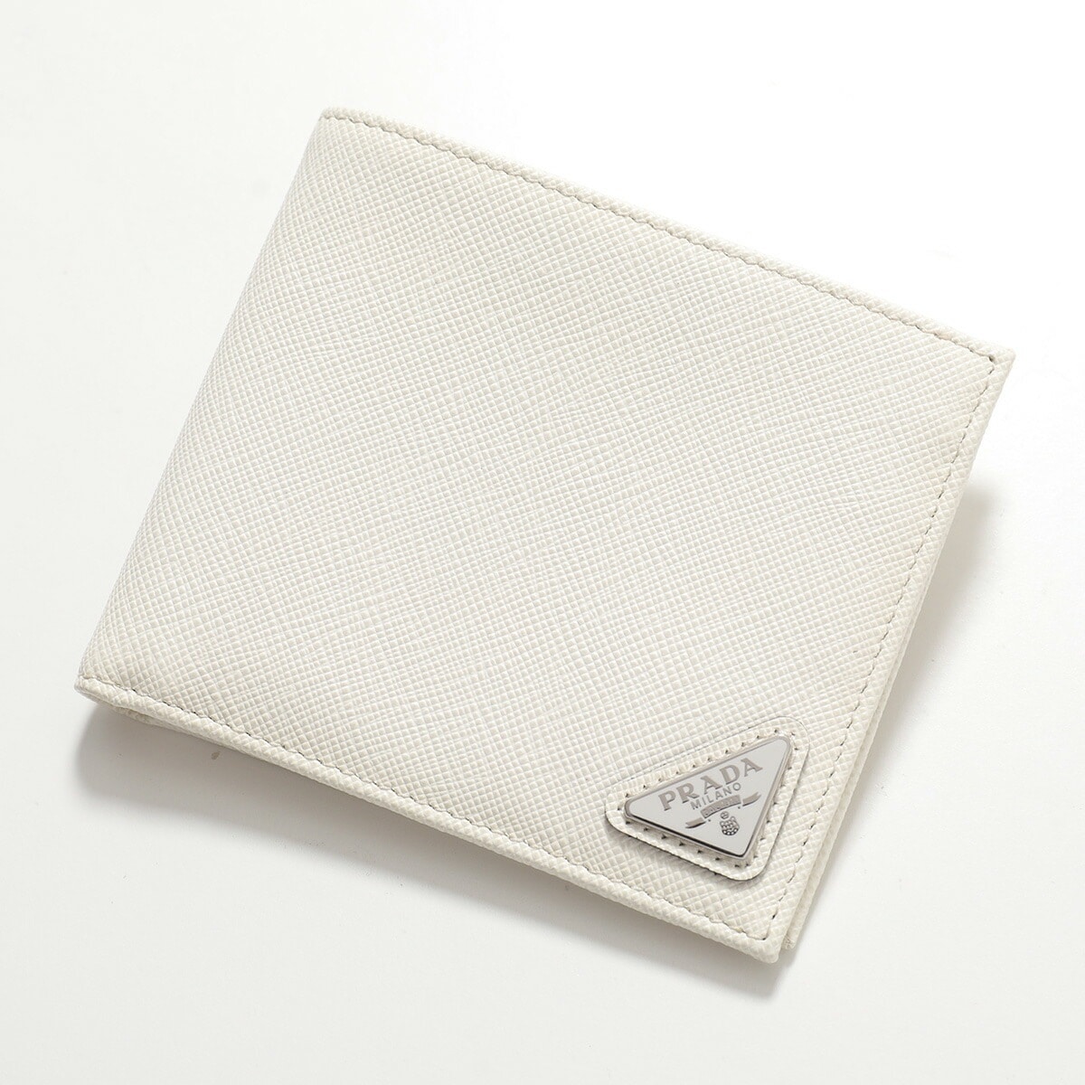 PRADA プラダ 二つ折り財布 2MO513 QHH メンズ サフィアーノレザー トライアングルロゴ 小銭入れなし ミニ財布 F0009/BIANCO