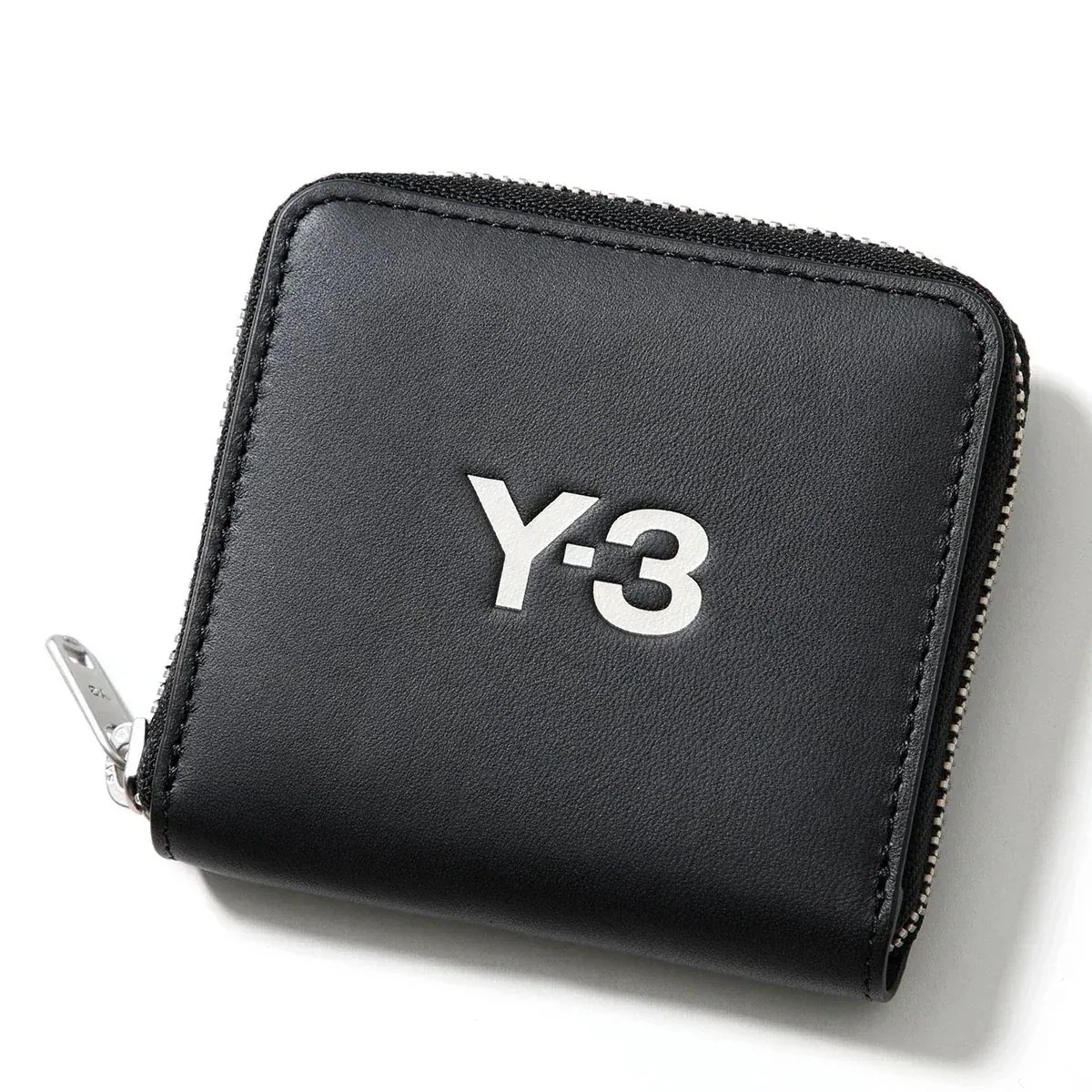 Y-3 ワイスリー コインケース JN1727 メンズ レザー 小銭入れ カードケース ラウンドジップ ミニ財布 BLACK