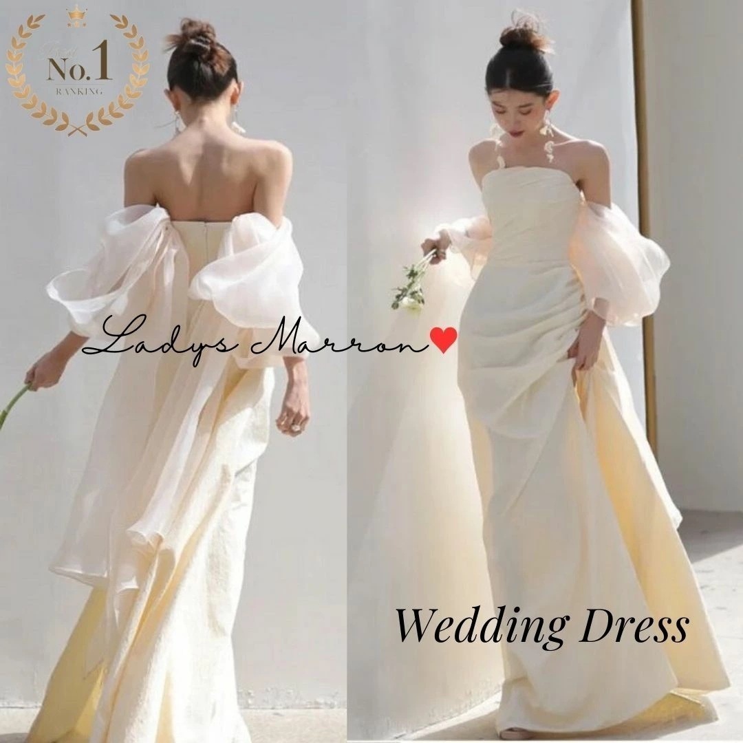 【即納】ウェディングドレス マーメイド 白 ウエディングドレス 前撮り ドレス 結婚式 二次会 ドレス 花嫁 オフショルダー オフショル 袖あり 白 ドレス ロング 白いドレス 花嫁かわいい 花嫁二