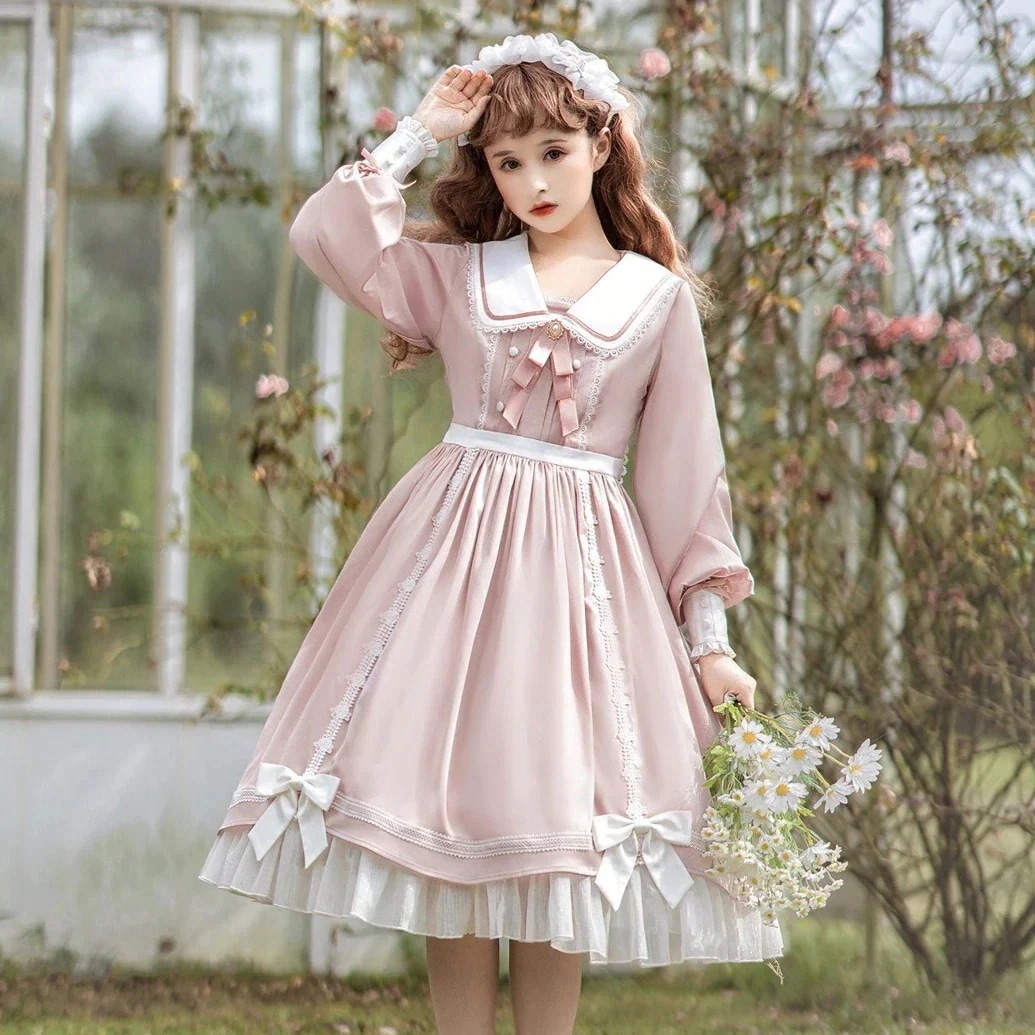 【値下げ！】15%値下げ オリジナル デザイン ワンピース 長袖 ドレス ロリータ レディース デイリー プリンセス フォーマル