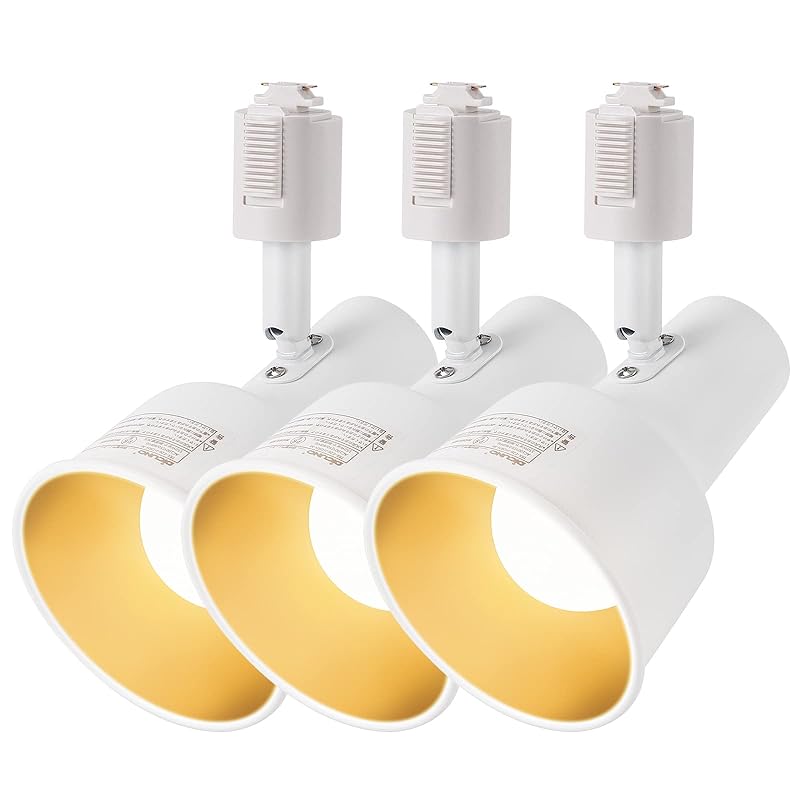 DiCUNO ダクトレール用 スポットライト E26口金 LED電球付き 60W相当 9W 電球色 2700K ライティングバー用スポットライト レールライト 照明器具 角度調節 ホワイト 3個入