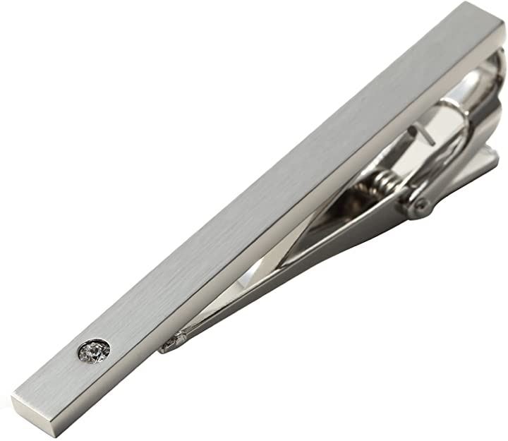 ネクタイピン タイバー メンズ 日本製 Solid Tie Clip クリスタル(シルバー（クリスタ 4,714円