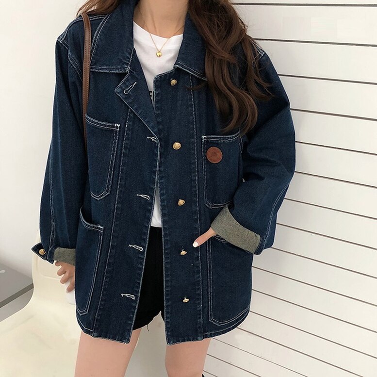 レディース 大きいサイズ オーバーサイズデニムジャケット アウター ブルゾン ジャケット ロング