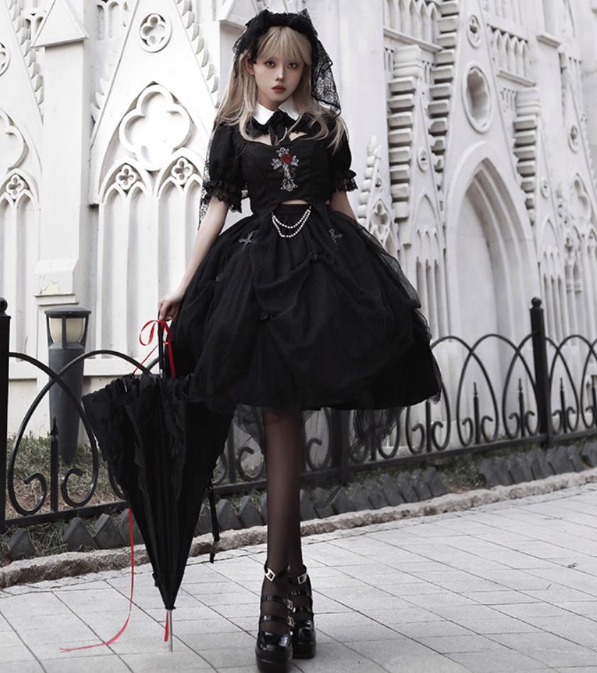 【新作登場 最安値!】14ロリータ ワンピース　 ゴスロリ コスプレ メイド服 コスチューム 文化祭 学園祭 衣装 仮装 ハロウィン おすすめ 可愛い ドレス　日常　写真　舞台　花嫁　洋服