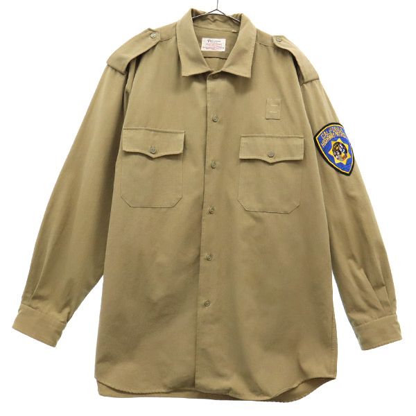 ポリスマンユニフォーム ワッペン 長袖 ミリタリーシャツ L カーキ Policeman UNIFORM コスプレ メンズ 5,586円