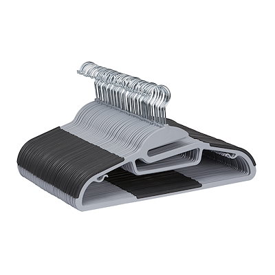 他サイト： Amazonベーシック ハンガー 50パック入 滑らない かたくずれ防止 ゴムコーティング グレーの商品画像