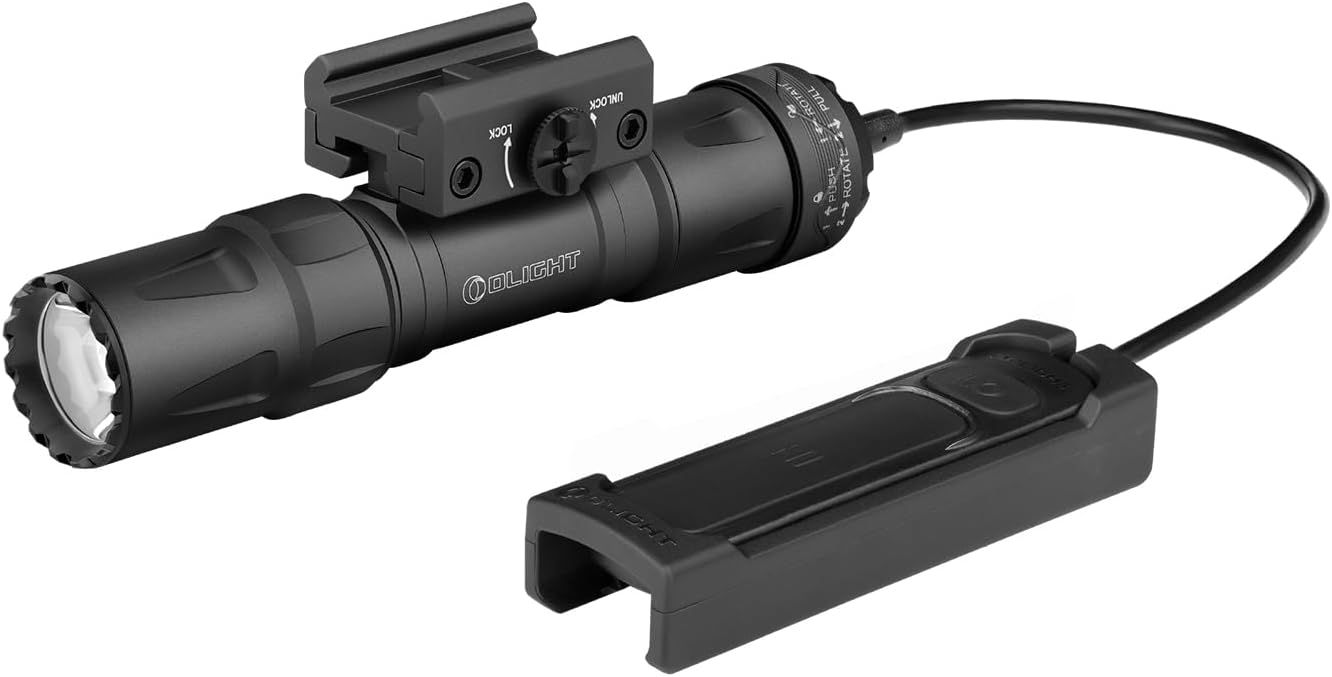 懐中電灯 ウェポンライト ledフラッシュライト 1500ルーメン 磁気充電式 ねじロック構造 サバゲー 制御 強力 ストロボモード パトロール リモートスイッチ付き 軽量 IPX8防水