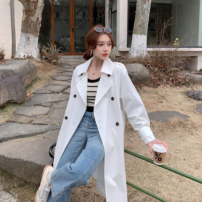 ロングトレンチコート レディース スプリングコート ジャケット アウター トレンチ 春 秋 冬 Aライン ロングコート 大きいサイズ 韓国ファッション シンプル おしゃれ オリジナル カジュアル 上品