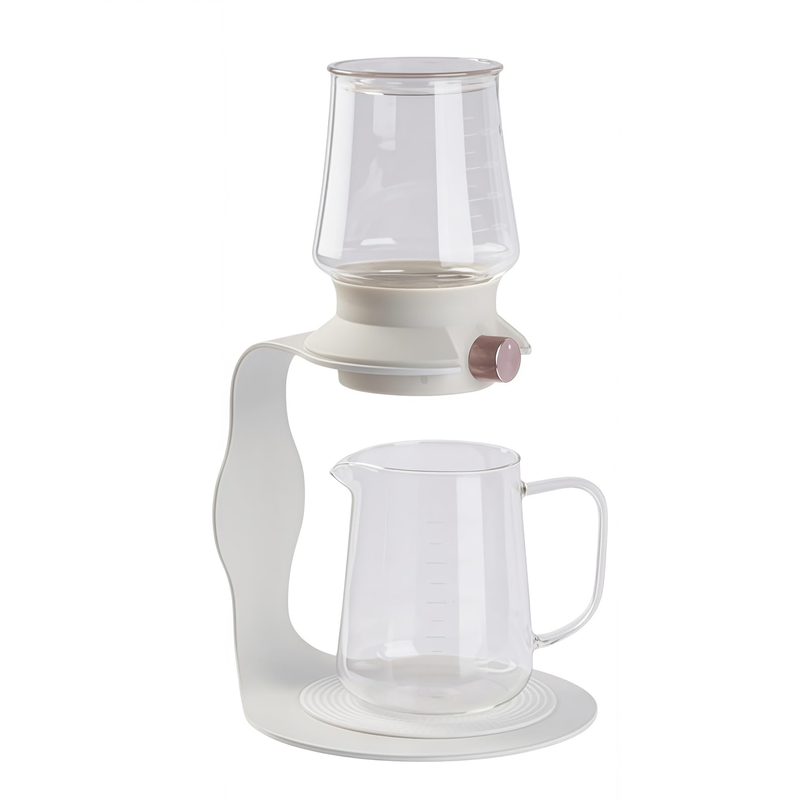 耐熱ガラスティーセット 中国茶器セット 380ml/600ml 大容量 茶こし付き怠惰なティーポット紅茶 緑茶 フルーツティーリーフティー (600ml ティーポット [ホワイト])