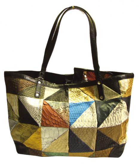 ANiSIE アニシエ レザーコレクション PYTHON Pachwork Tote Bag パイソン パッチワーク トートバッグ (グレー系) 10P03Sep16