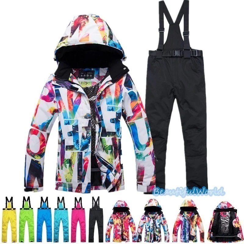 スノーボードウェア上下セットスキーウェアメンズレディースセットアップ男女兼用スノボウェアスノーボードジャケットパンツ撥水防風保温雪遊び暖かいH36