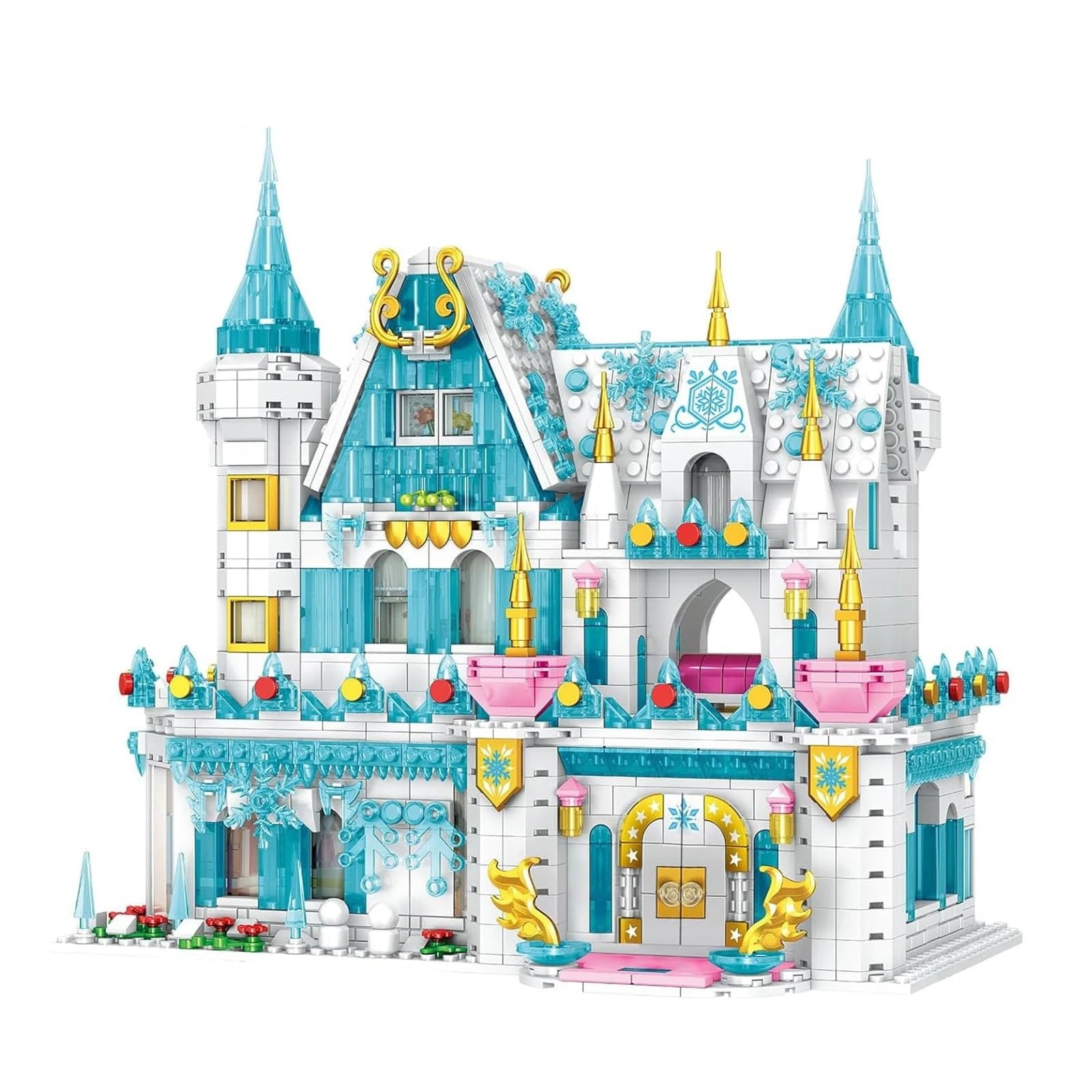 ビルディングキット1972個アイデアモデルレンガ誕生日プレゼント友達の家プレイセットおもちゃ モジュラービルディングブロックハウスセット女の子用 マイクロ粒子ドリームアイスプリンセスキャッスル