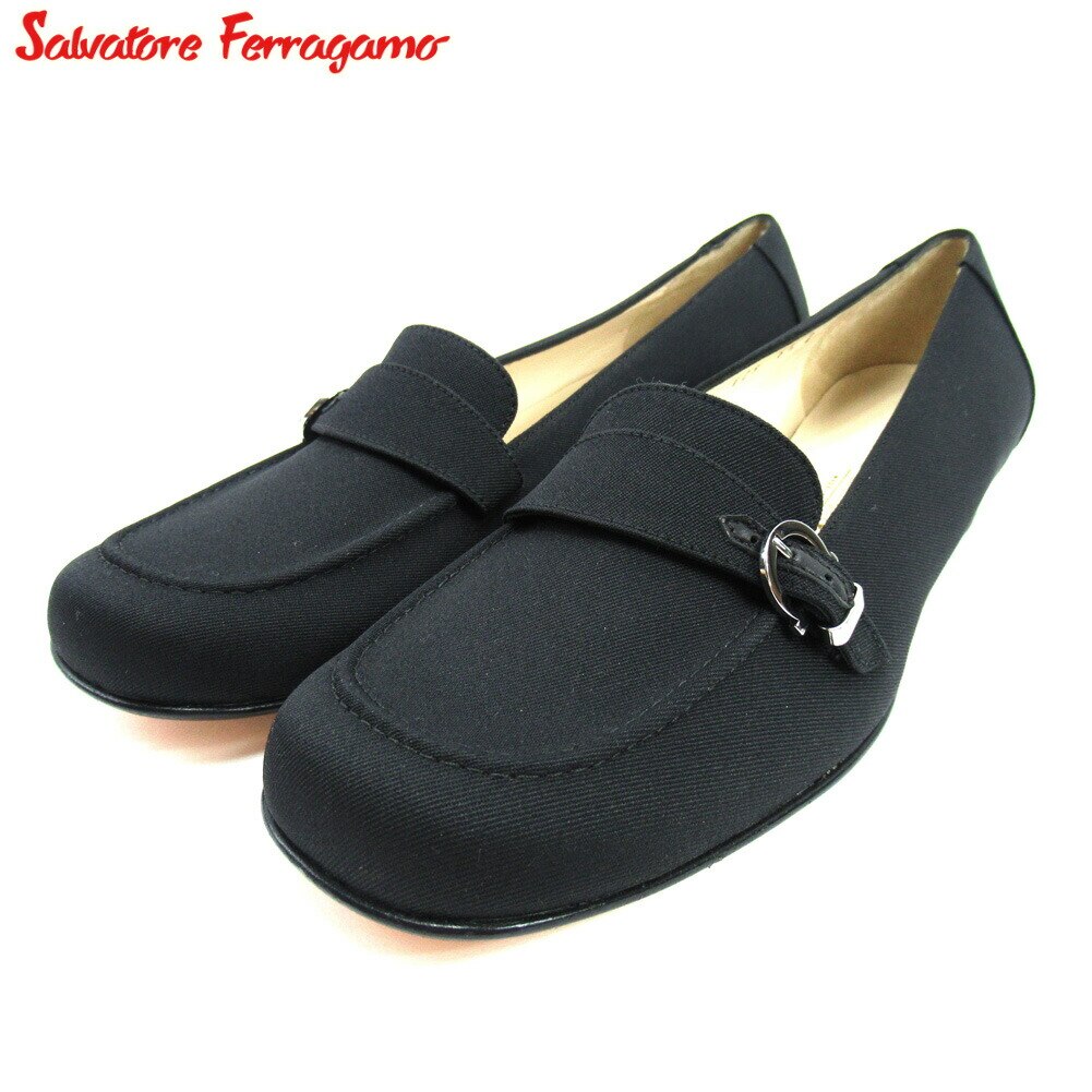 パンプス シューズ 靴 ガンチーニ #6ハーフ ブラック 中古