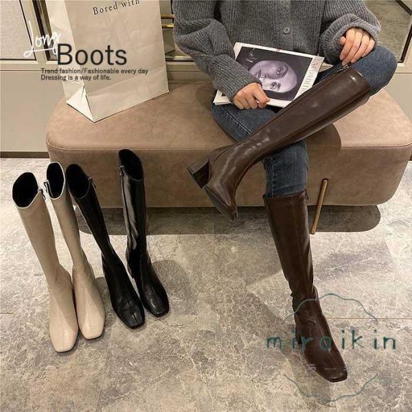 ロングブーツ ブーツ ヒール カジュアル レディース 靴 シューズ お出かけ 痛くない 歩きやすい カジュアル キレイめ おしゃれ 20代 30代 40代 50代