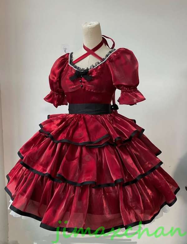 サマー　Lolita系　3色入/中袖ワンピース/ティアードスカート/三段式/ワンピース　jsk　/ロリータ トップス 萌え