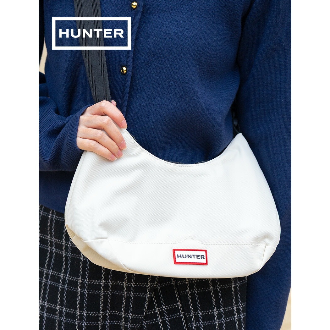 HUNTER ハンター ショルダーバッグ トラベルバッグ ナイロン ミニ ホーボー バッグ NYLON MINI HOBO WHITE ( かばん ナイロン メンズ レディース UBS3600KBMS